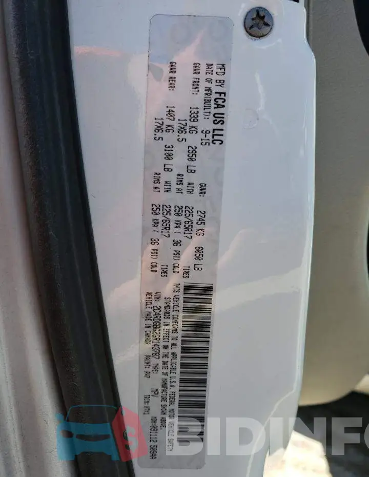 2C4RDGBG2GR143787 Photo# 10