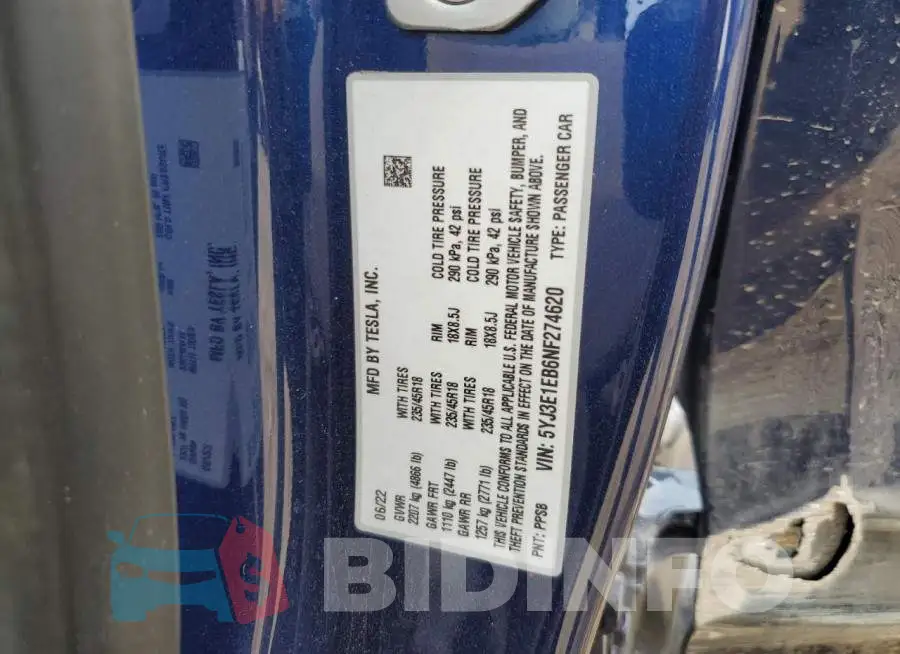 5YJ3E1EB6NF274620 Photo# 10