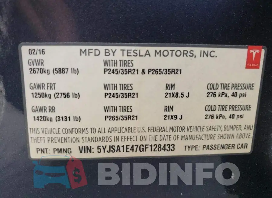 5YJSA1E47GF128433 Photo# 10