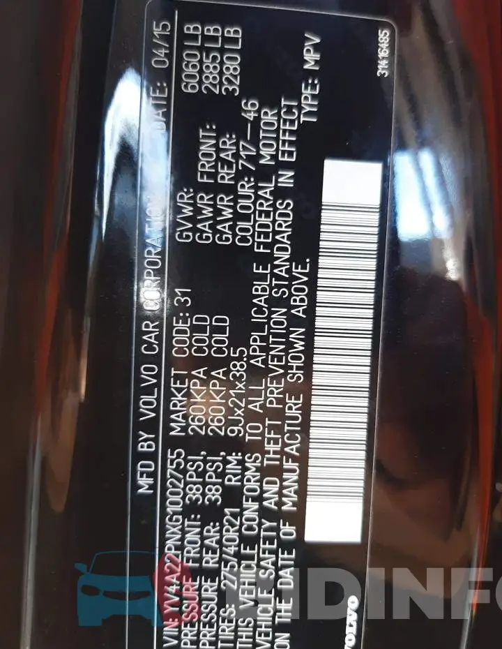 YV4A22PNXG1002755 Photo# 10