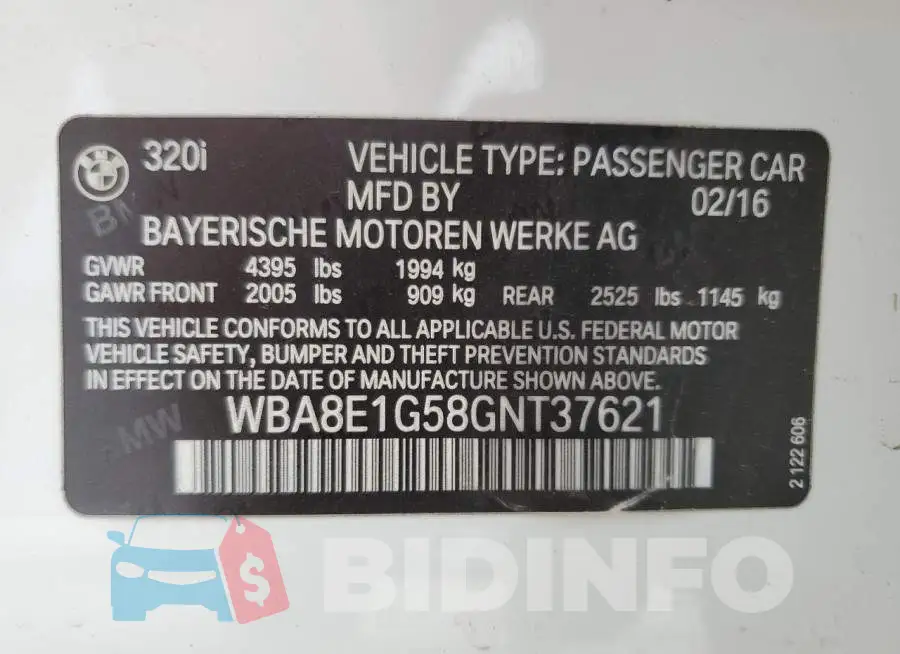 WBA8E1G58GNT37621 Photo# 10