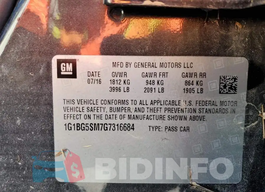 1G1BG5SM7G7316684 Photo# 10