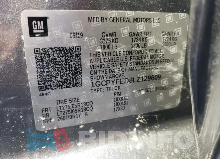 1GCPYFED8LZ129609 Photo# 10