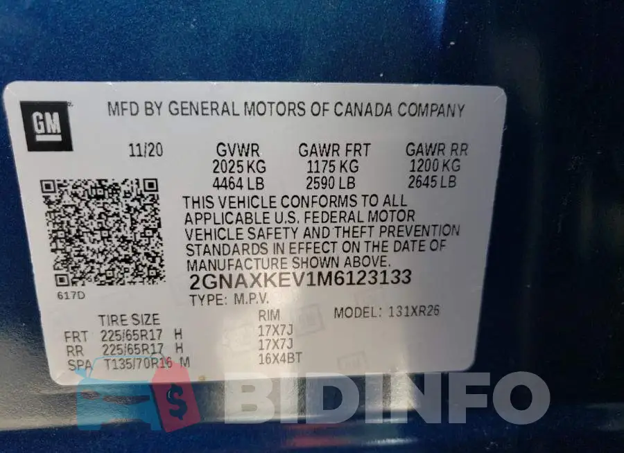 2GNAXKEV1M6123133 Photo# 10