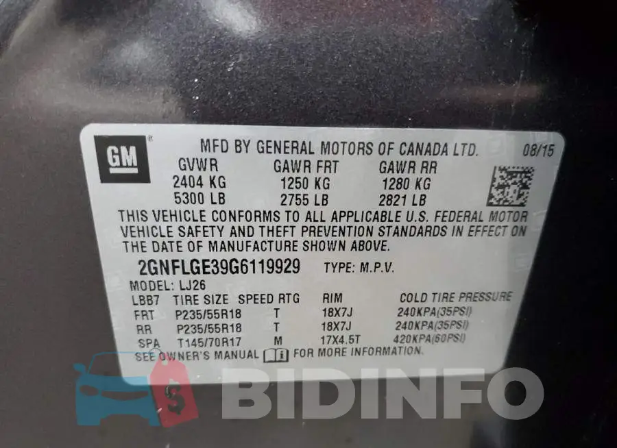 2GNFLGE39G6119929 Photo# 10