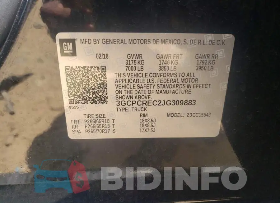 3GCPCREC2JG309883 Photo# 10