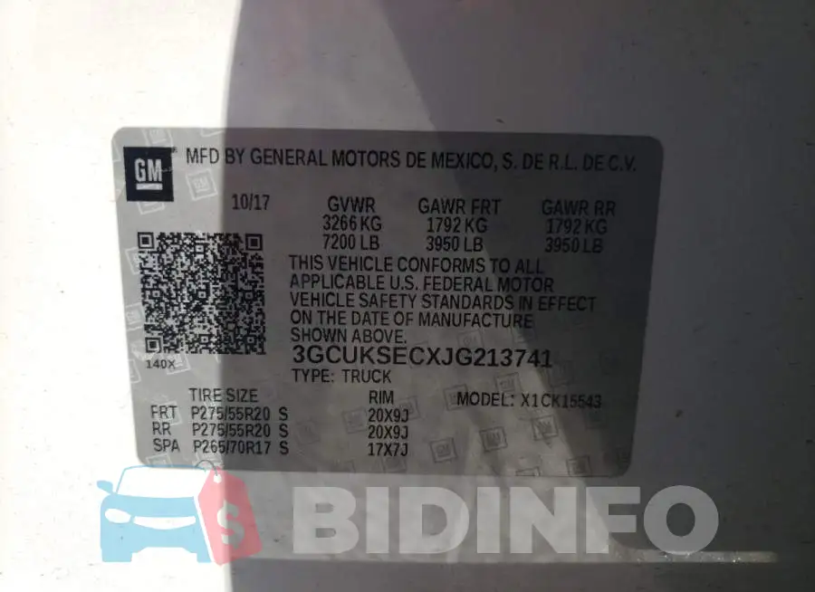 3GCUKSECXJG213741 Photo# 10
