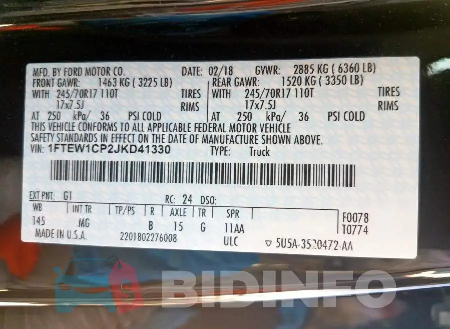 1FTEW1CP2JKD41330 Photo# 10
