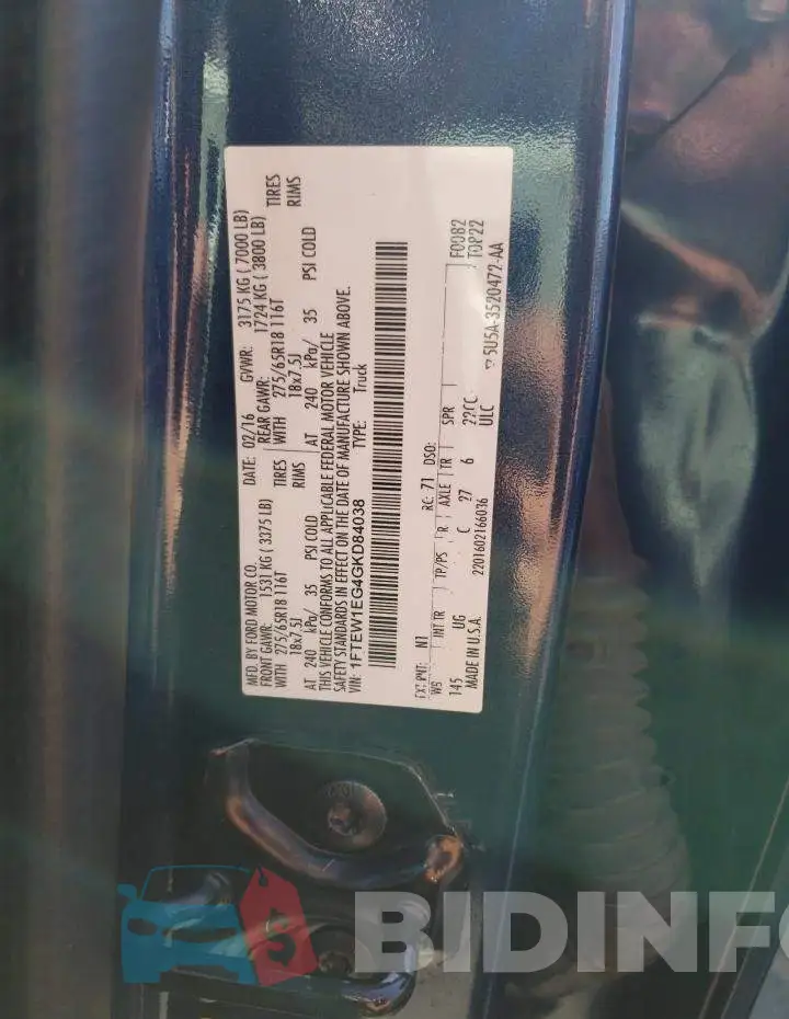 1FTEW1EG4GKD84038 Photo# 10