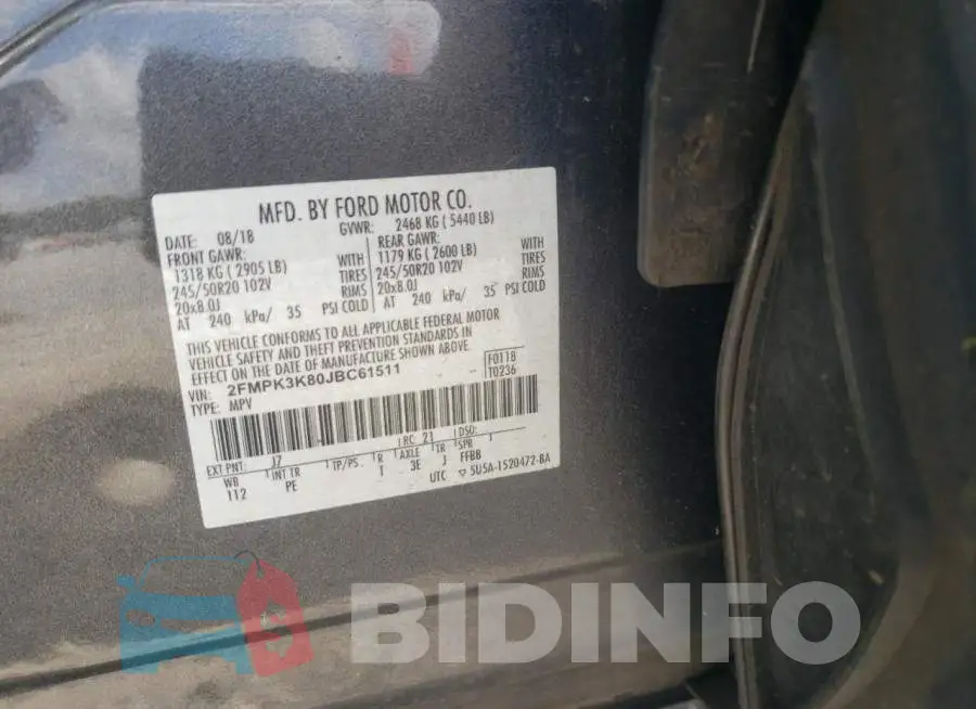 2FMPK3K80JBC61511 Photo# 10
