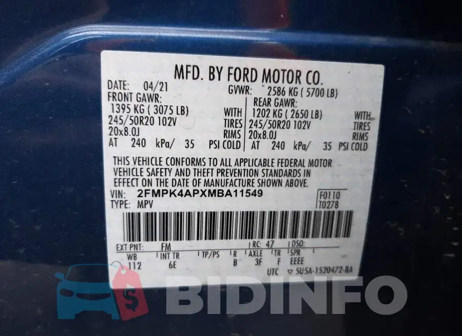 2FMPK4APXMBA11549 Photo# 10