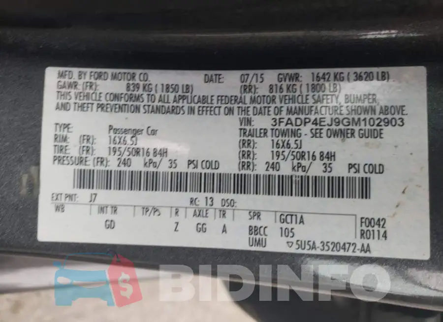 3FADP4EJ9GM102903 Photo# 10