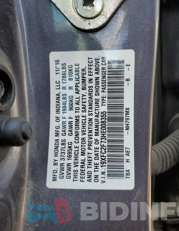 19XFC2F73HE008355 Photo# 10