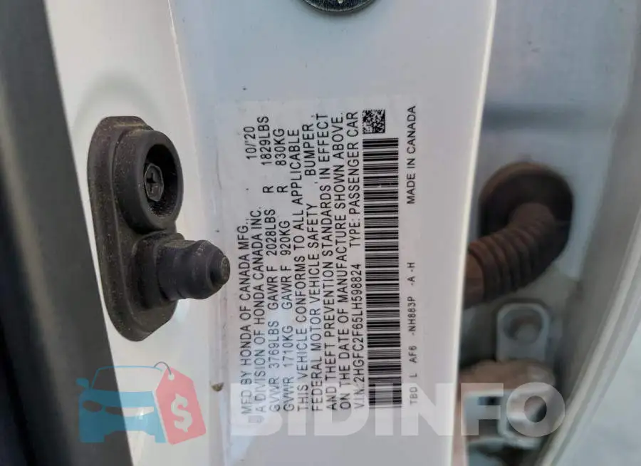 2HGFC2F65LH598824 Photo# 10