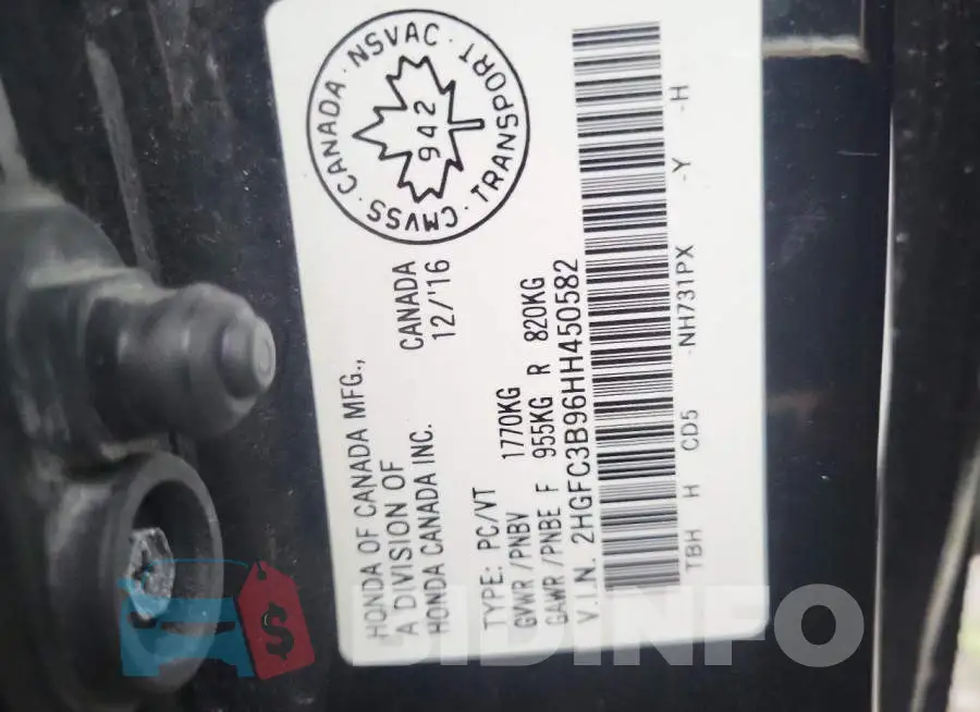 2HGFC3B96HH450582 Photo# 10