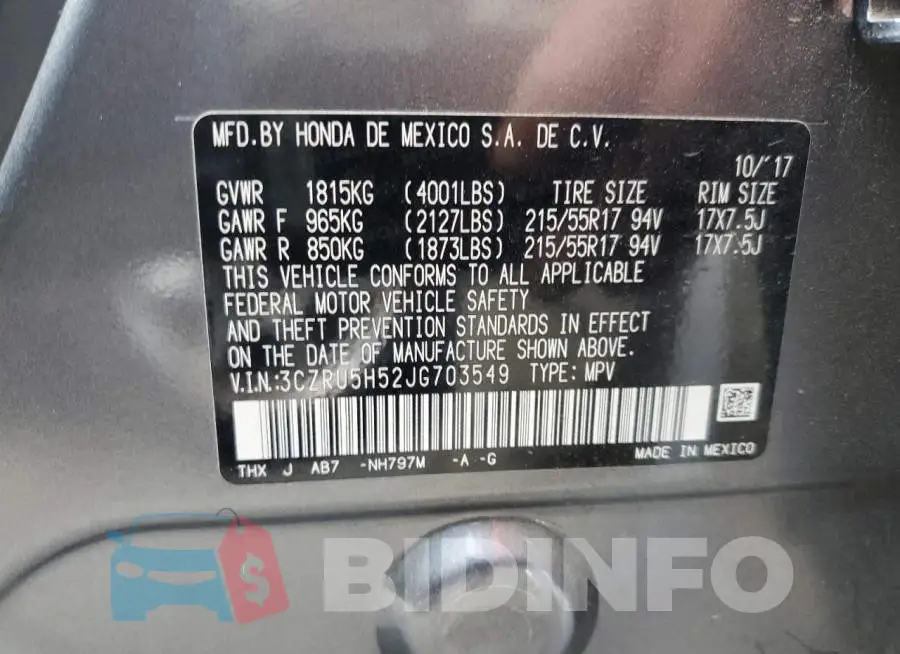 3CZRU5H52JG703549 Photo# 10