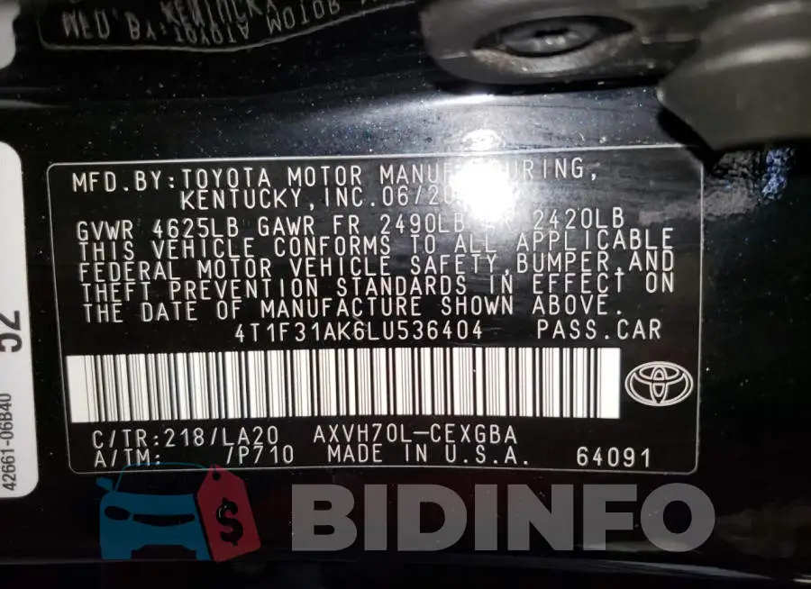 4T1F31AK6LU536404 Photo# 10