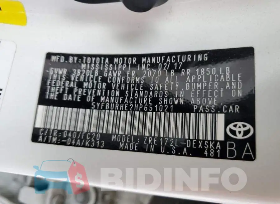 5YFBURHE2HP651021 Photo# 10