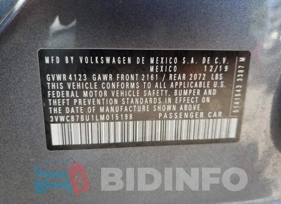 3VWCB7BU1LM015198 Photo# 10
