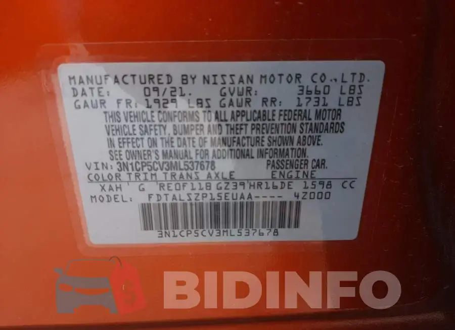 3N1CP5CV3ML537678 Photo# 10