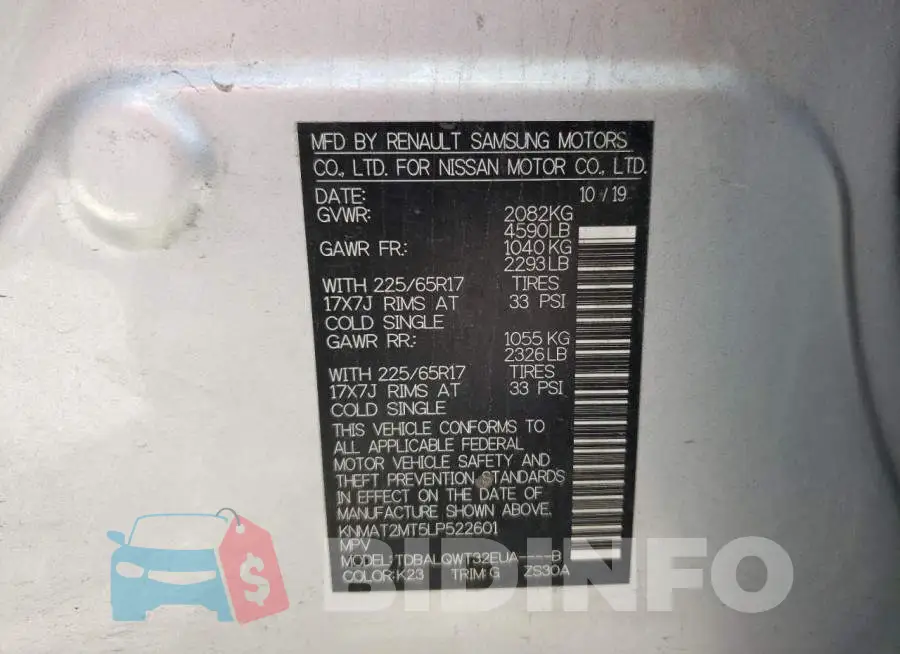KNMAT2MT5LP522601 Photo# 10