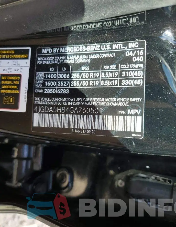 4JGDA5HB4GA760501 Photo# 10
