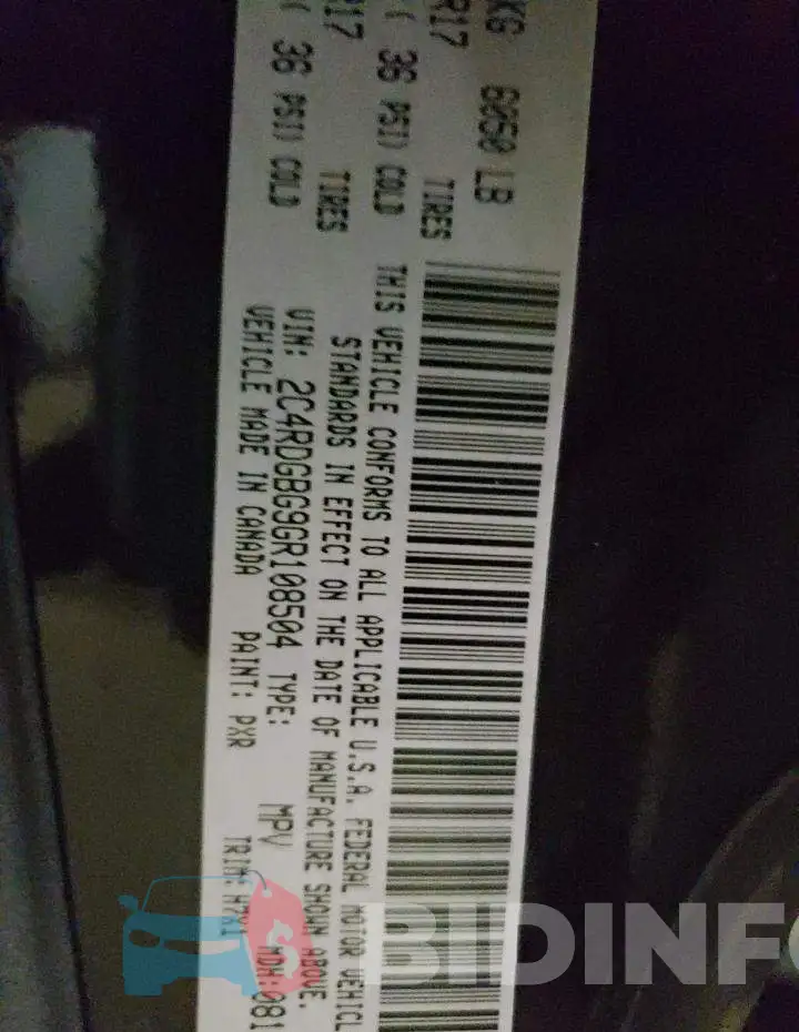 2C4RDGBG9GR108504 Photo# 10