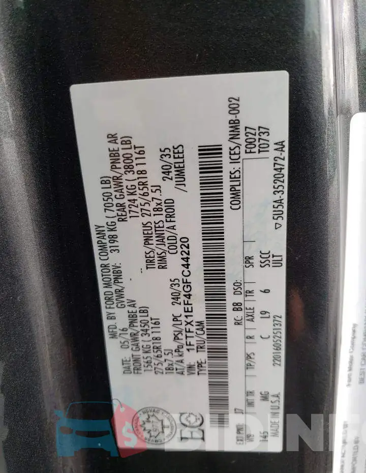 1FTFX1EF4GFC44220 Photo# 10