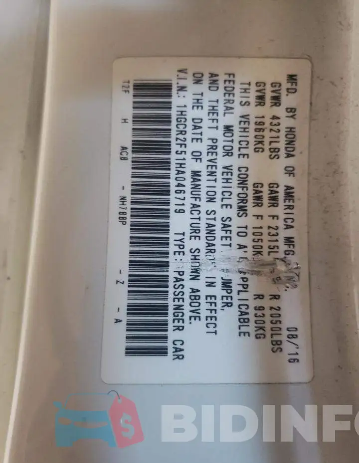 1HGCR2F51HA046719 Photo# 10