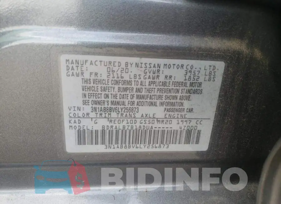 3N1AB8BV6LY256873 Photo# 10