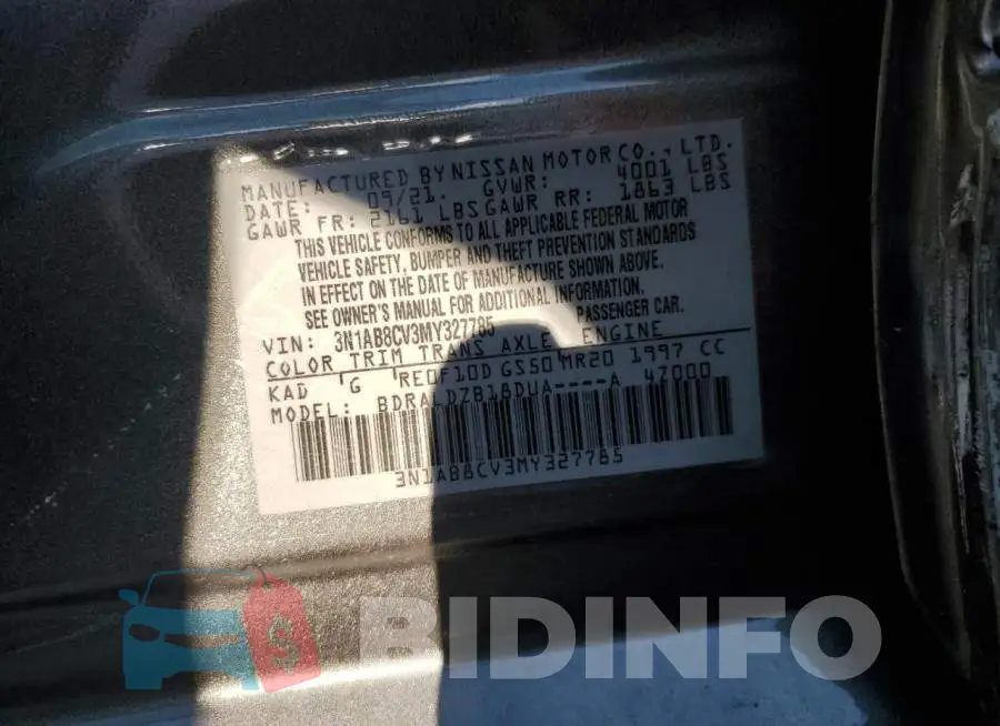 3N1AB8CV3MY327785 Photo# 10
