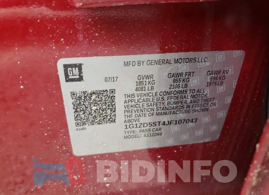1G1ZD5ST4JF107043 Photo# 10