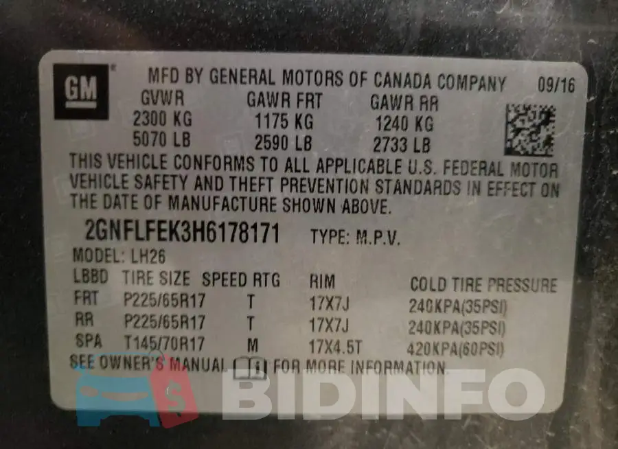 2GNFLFEK3H6178171 Photo# 10