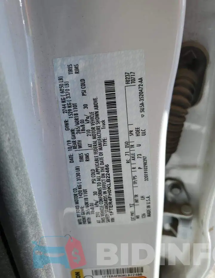 1FTER4FH0KLB22486 Photo# 10