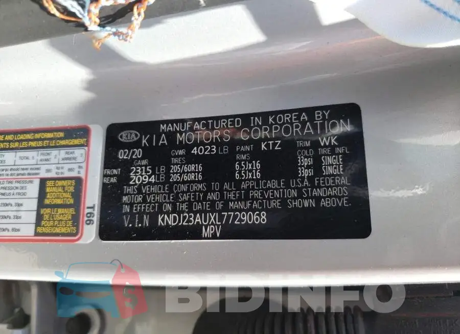 KNDJ23AUXL7729068 Photo# 10