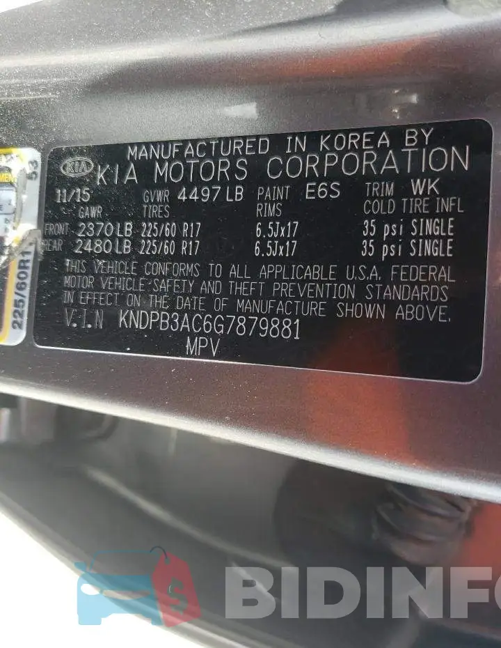 KNDPB3AC6G7879881 Photo# 10