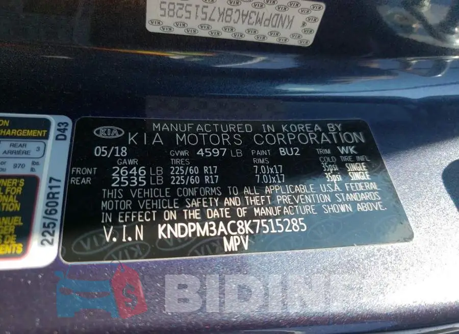 KNDPM3AC8K7515285 Photo# 10
