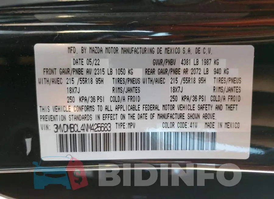 3MVDMBCL4NM425683 Photo# 10