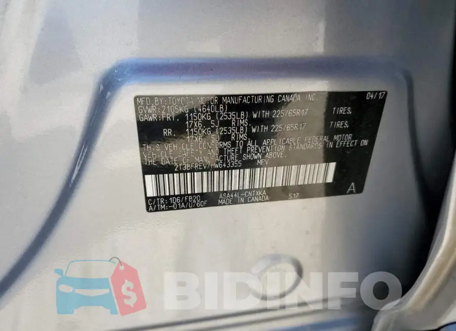 2T3BFREV7HW643355 Photo# 10