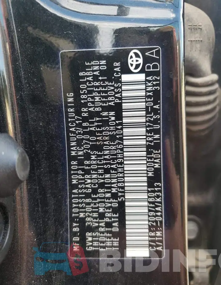 5YFBURHE9HP671041 Photo# 10
