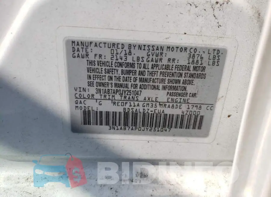 3N1AB7AP0JY251047 Photo# 10