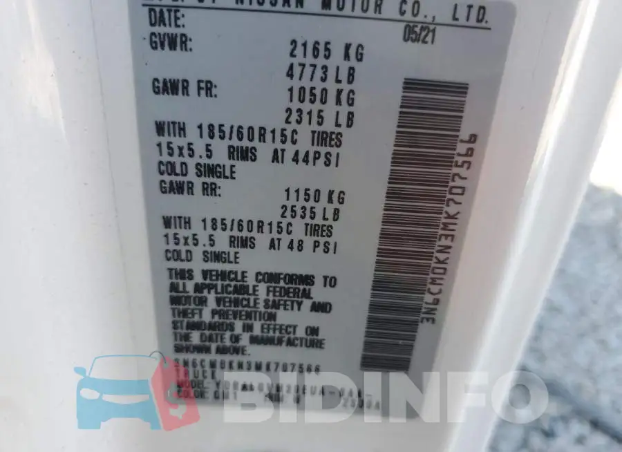3N6CM0KN3MK707566 Photo# 10