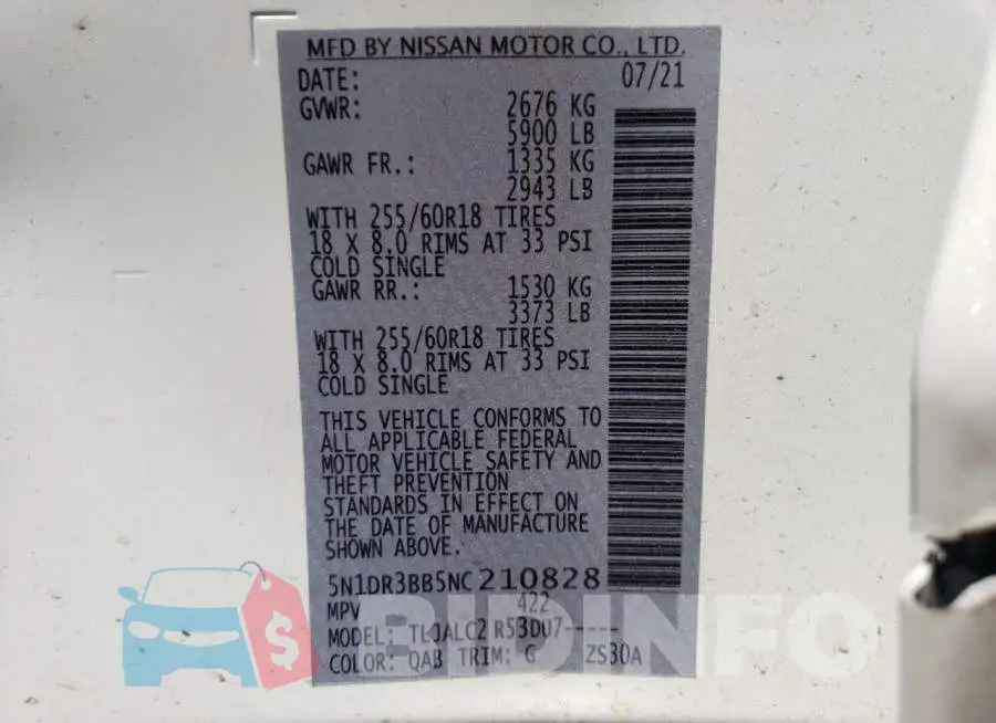 5N1DR3BB5NC210828 Photo# 10