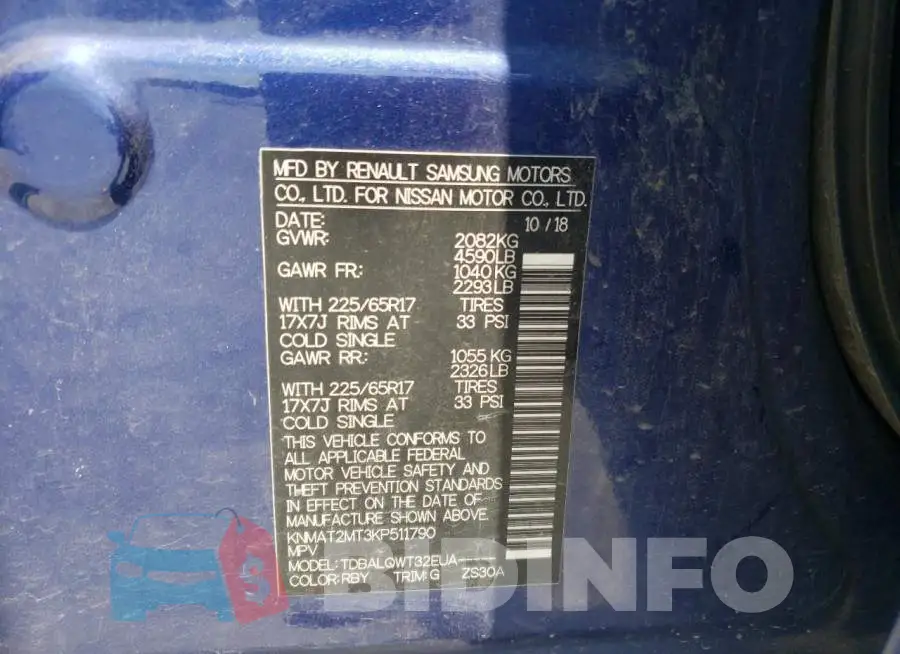 KNMAT2MT3KP511790 Photo# 10
