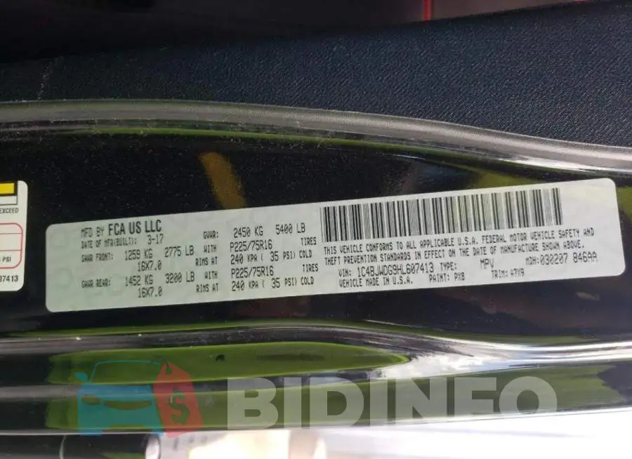 1C4BJWDG9HL607413 Photo# 10