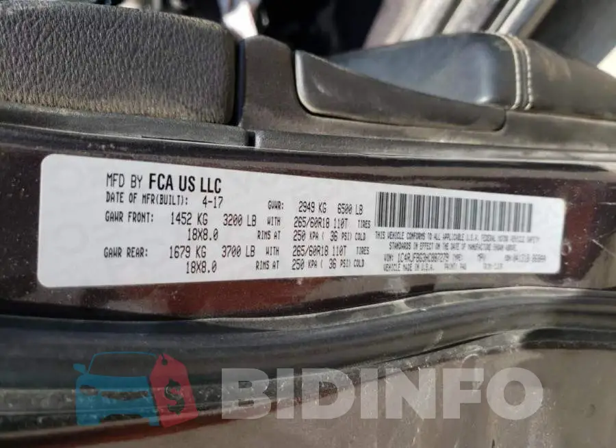 1C4RJFBG3HC887279 Photo# 10