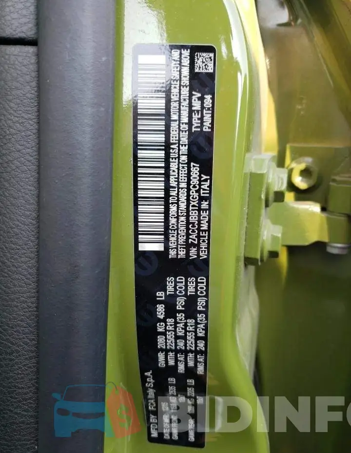 ZACCJBBTXGPC90667 Photo# 10