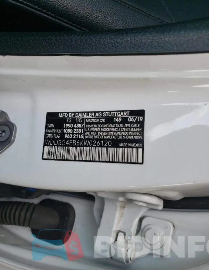 WDD3G4EB6KW026120 Photo# 10