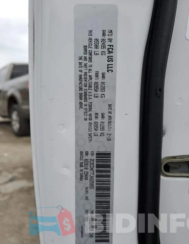 2C3CDXKT7JH225955 Photo# 10