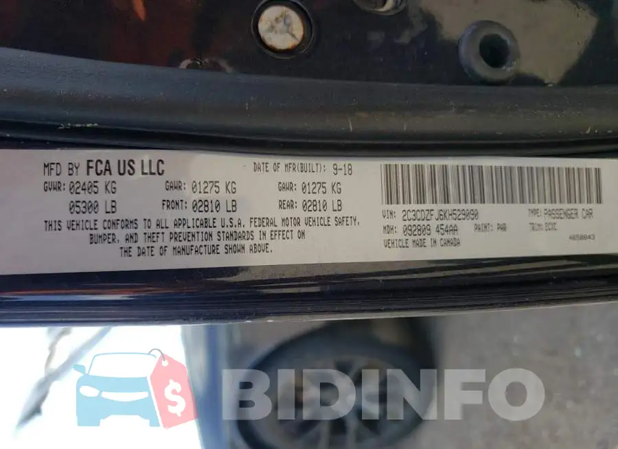 2C3CDZFJ6KH529090 Photo# 10